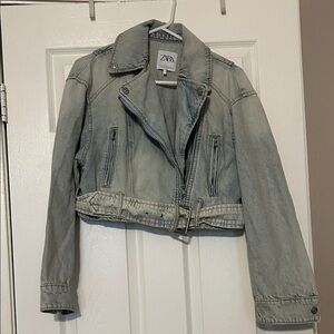 Zara Women's Light Gray Jean Jacket